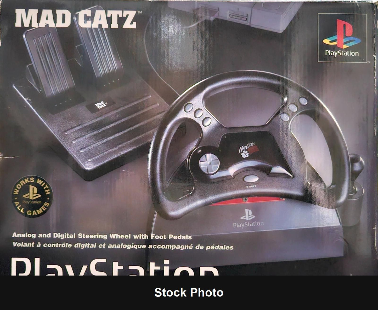Mad Catz Dual Force Racing Wheel & Pedal (PlayStation) - PlayStation Accessories