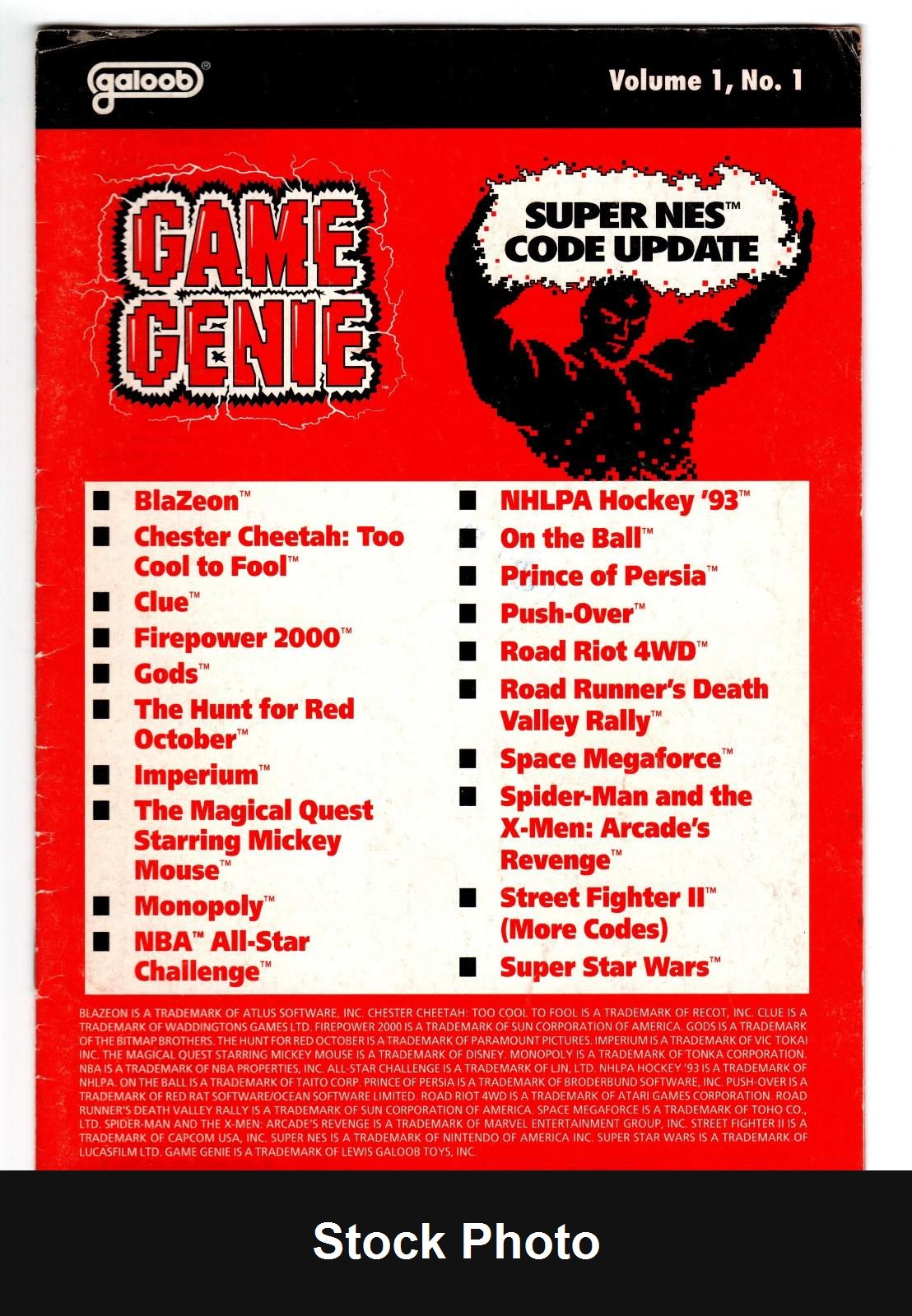 SNES Game Genie Code Update: Volume 1, No. 1 (Super Nintendo) - Nintendo Accessories
