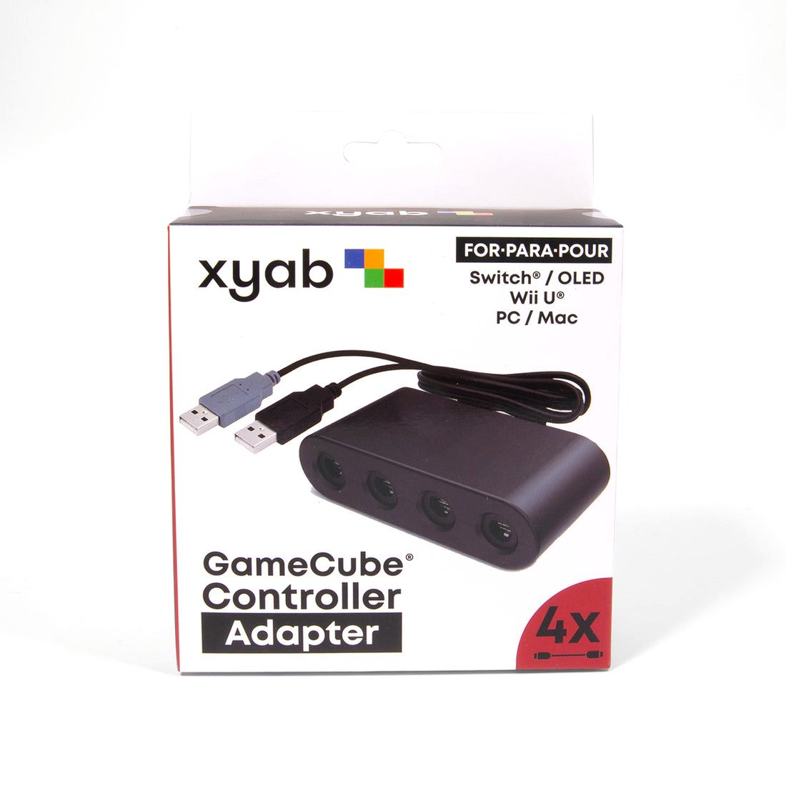 4-Port GameCube Controller Adapter for Nintendo Switch, WiiU, and PC (New) - Nintendo Accessories