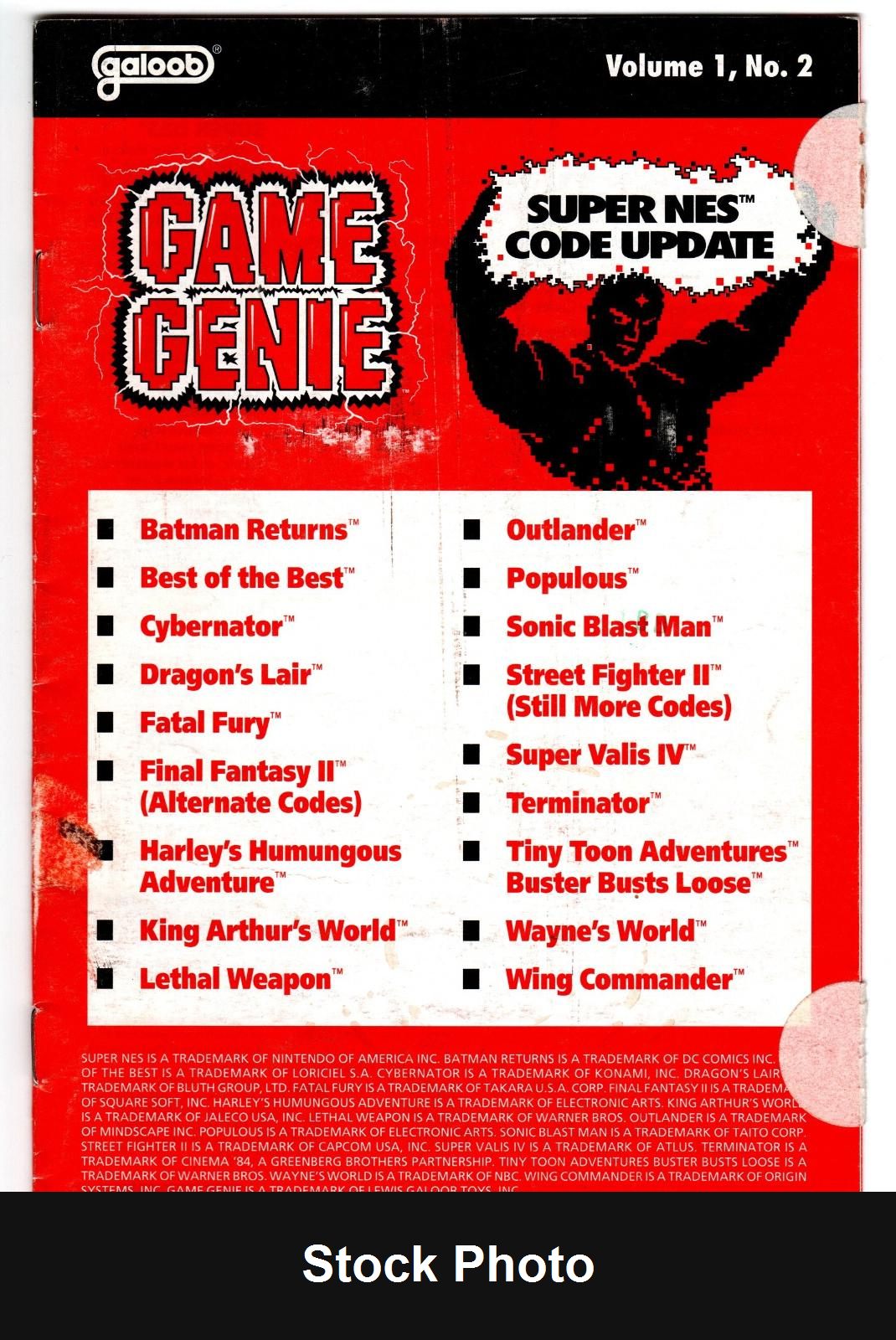 SNES Game Genie Code Update: Volume 1, No. 2 (Super Nintendo) - Nintendo Accessories