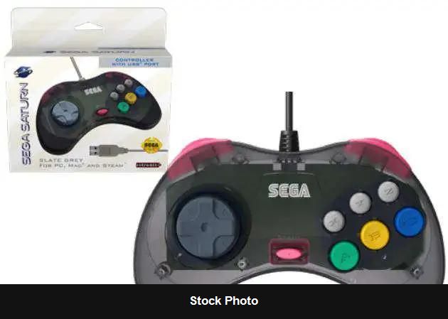 Retro-Bit USB Saturn Controller [Slate Grey] (Sega Saturn) - Sega Accessories