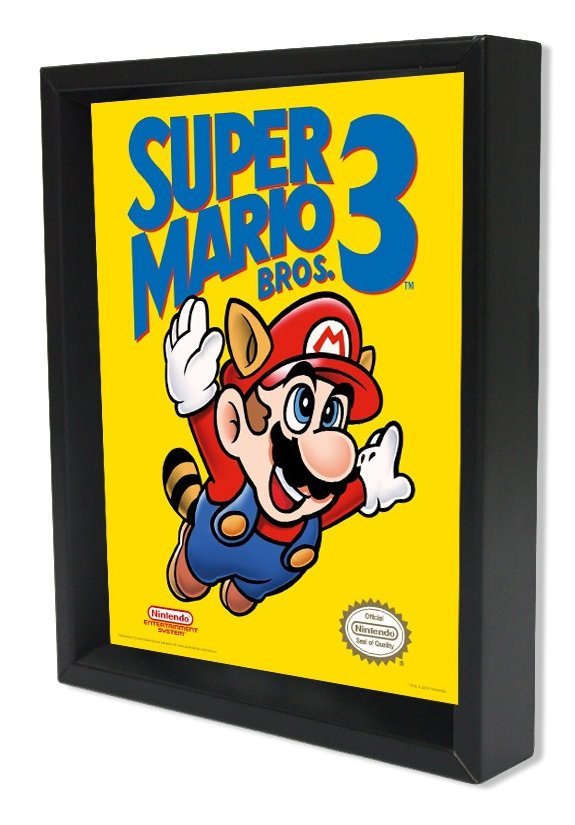 3D Lenticular 8'' x 10'' Shadowbox - Super Mario Bros. 3 Cover *NEW*