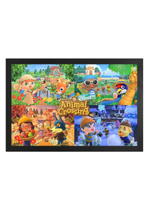 11" x 17" ANIMAL CROSSING NH - FOUR SEASONS Framed Print *NEW*