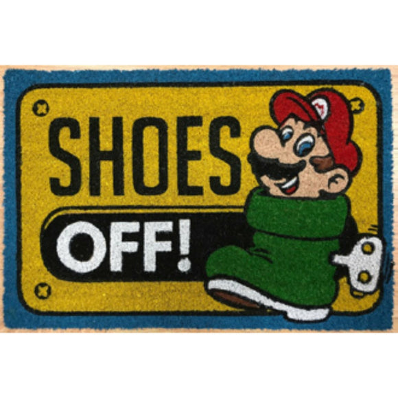 Door Mat: Nintendo - Super Mario Shoes Off *NEW* *All Sales Final On Door Mats*