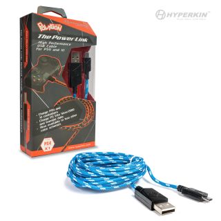 Power Link Braided Micro Charge Cable For PS4® / Xbox One® / PS Vita® 2000  [Hyperkin] *NEW*