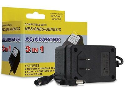 3 -In -1 Universal AC Adapter For Super NES® / NES® / Genesis® *NEW* [Yellow Label]